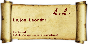 Lajos Leonárd névjegykártya