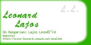 leonard lajos business card